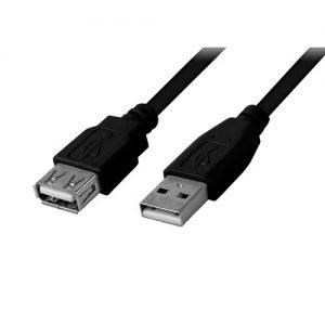 Cable USB Nano Cable USB 2.0 A/M - USB 2.0 A/H 1.8M Negro Alargador