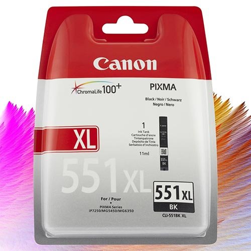 Tinta Canon CLI551XLBK Negro Alta CAPACIDAD - Imagen 2