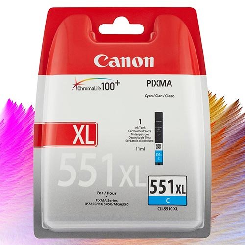 Tinta Canon CLI551XLC Cyan Alta CAPACIDAD - Imagen 2