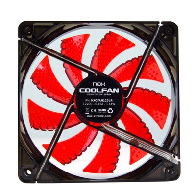 Nox Ventilador Caja Cool Fan 12cm Led Rojo - Imagen 2