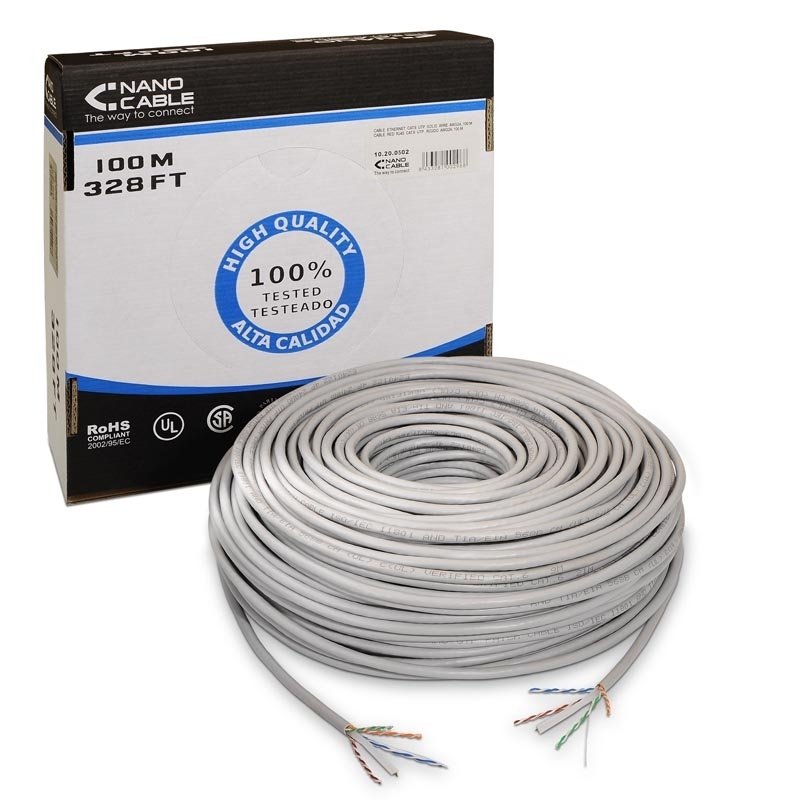 CABLE RED RJ45 CAT.6 UTP RIGIDO AWG24, 100 M