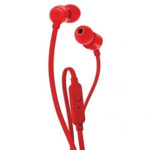 Auriculares Intrauditivos JBL T110 RED - PURE BASS - Drivers 9MM - CABLE PLANO - FUNC. Manos Libres