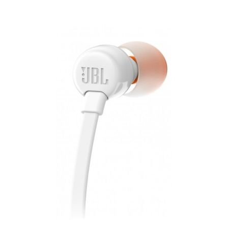 Auriculares Intrauditivos JBL T110 WHITE - PURE BASS - Drivers 9MM - CABLE PLANO - FUNC. Manos Libres - Imagen 2