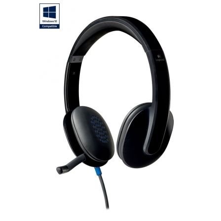 Auriculares DIADEMA con Micrófono Logitech H540 CONTROL VOLUMEN EN CASCOS USB NEGRO 981-000480 - Imagen 4