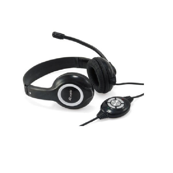 Headset USB EQUIP LIFE Micrófono FLEXIBLE CONTROL DE VOLUMEN COLOR NEGRO / BLANCO