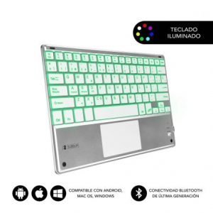 Teclado Compacto Inalámbrico por Bluetooth Subblim SMBT50/ Silver