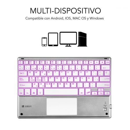 Teclado Compacto Inalámbrico por Bluetooth Subblim SMBT50/ Silver - Imagen 2