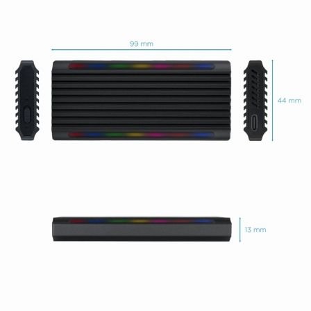 Tooq Caja Externa SSD M.2 NGFF/NVMe USB-C Negro - Imagen 2