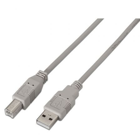 Cable USB 2.0 Impresora Aisens A101-0002/ USB Macho - USB Macho/ 1.8m/ Beige