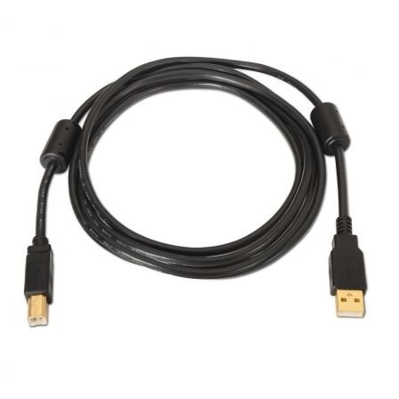 Cable USB 2.0 Impresora Aisens A101-0011/ USB Macho - USB Macho/ 5m/ Negro - Imagen 2