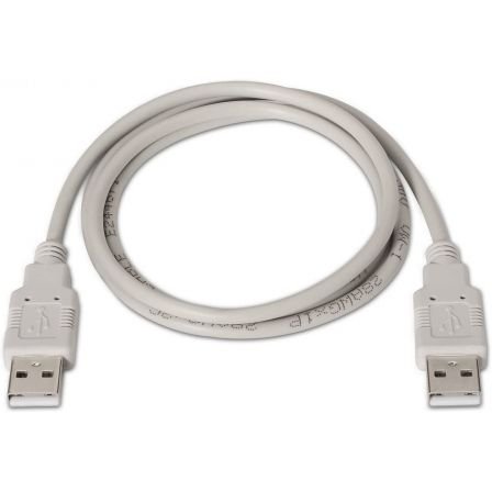 Cable USB 2.0 Aisens A101-0021/ USB Macho - USB Macho/ 1m/ Beige - Imagen 2