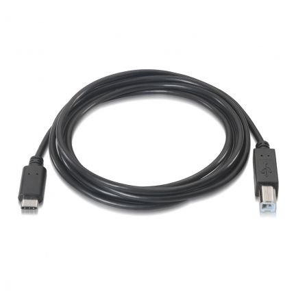 Cable USB 2.0 Impresora Aisens A107-0054/ USB Tipo-C Macho - USB Macho/ 2m/ Negro - Imagen 2