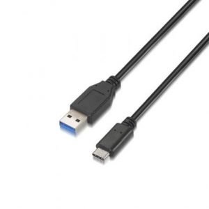 Cable USB 3.2 Aisens A107-0060/ USB Tipo-C Macho - USB Macho/ 1m/ Negro