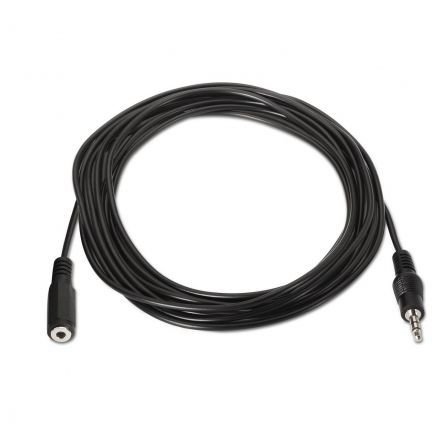 Adaptador Estéreo Aisens A128-0145/ Jack 3.5 Macho - Jack 3.5 Hembra/ 1.5m/ Negro - Imagen 2