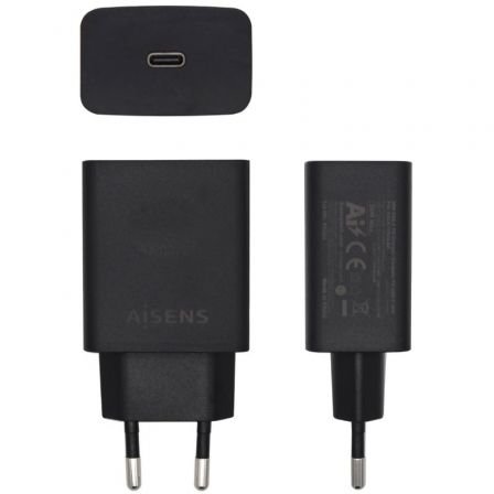 Cargador de Pared Aisens ASCH-1PD20-BK/ 1xUSB Tipo-C/ 20W - Imagen 2