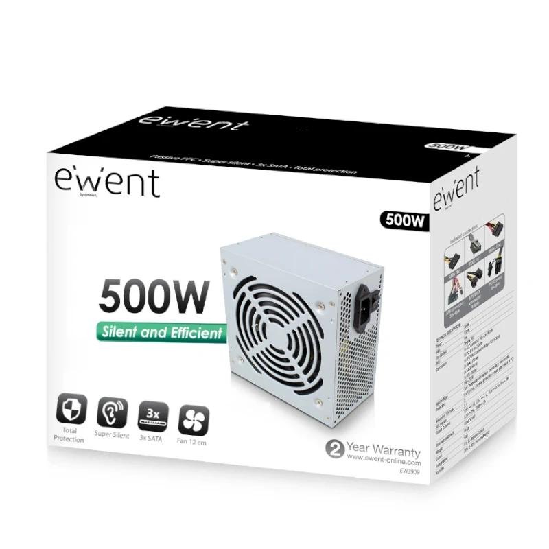 EWENT FUENTE ATX 500W V 2.3 PROLINE 3X SATA, PPFC - Imagen 3