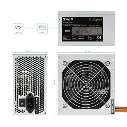 Tooq TQEP-500SSE-O OEM/ 500W/ Ventilador 12cm - Imagen 4