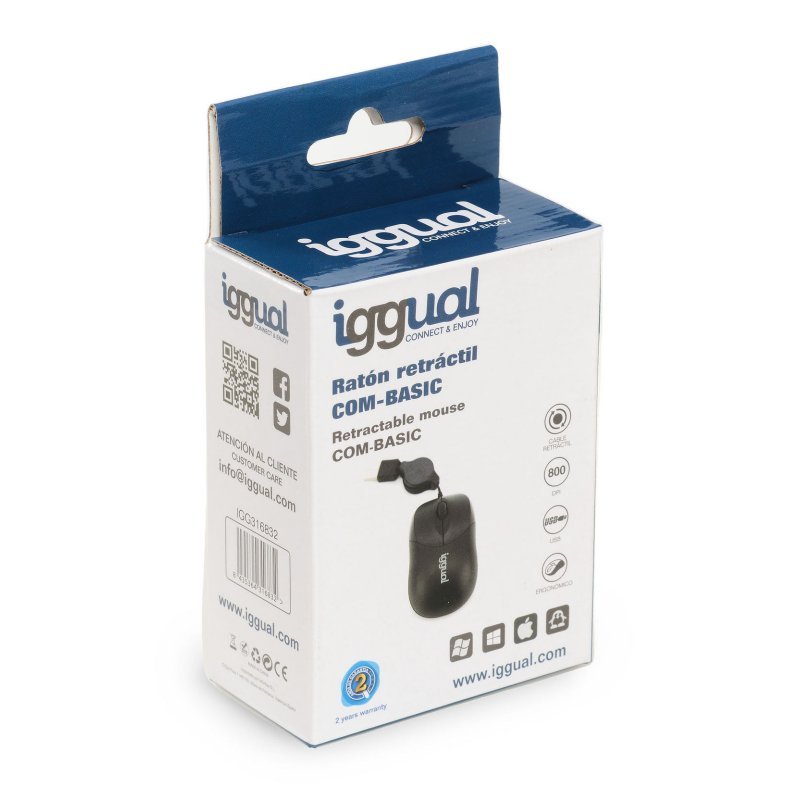 iggual Ratón retráctil COM-BASIC-800DPI negro - Imagen 3