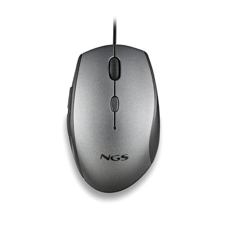 NGS WIRED ERGO SILENT MOUSE + USB TYPE C ADAP GRAY - Imagen 3