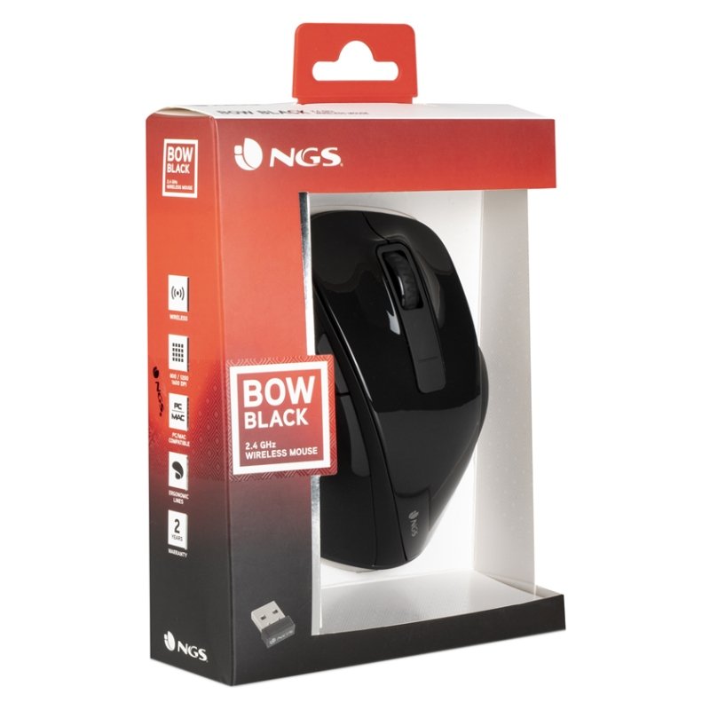 NGS Ratón Inalámbrico 2.4 GHz BOWBLACK16000DPI Neg - Imagen 4