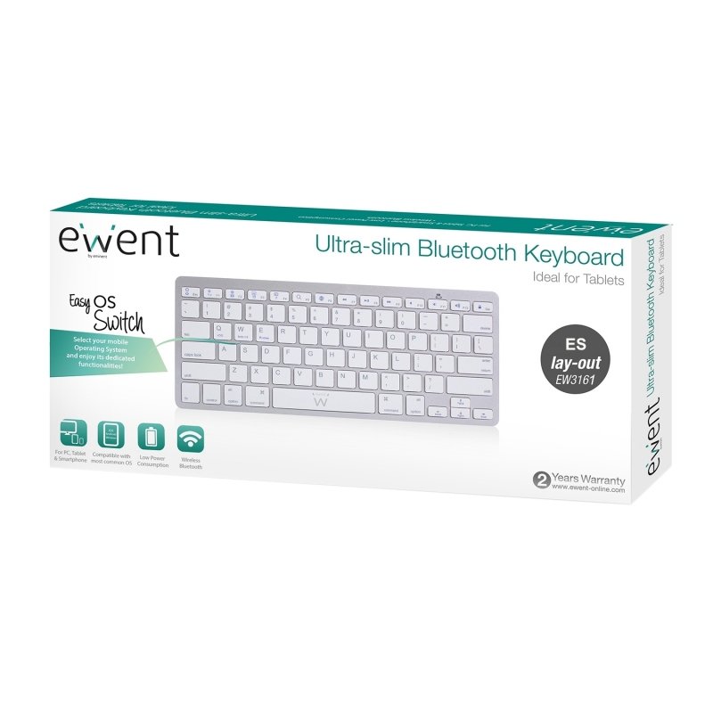 Ewent Teclado Bluetooth iOS/Android/Win Slim Plata - Imagen 4