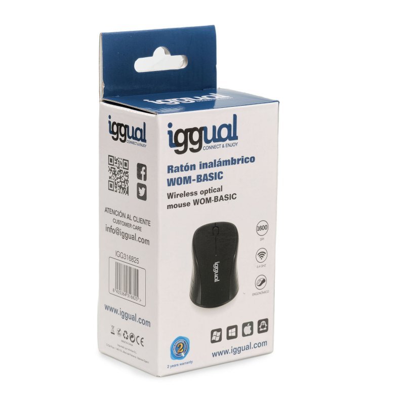 iggual Ratón inalámbrico WOM-BASIC-1600DPI negro - Imagen 3