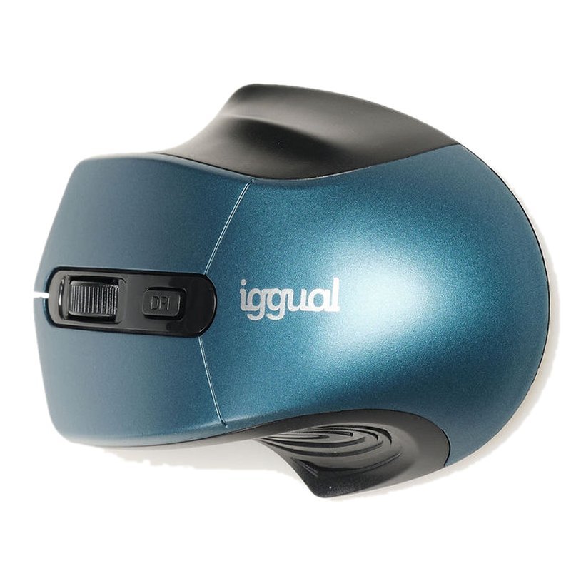 iggual Ratón inalámbrico ERGONOMIC-L-1600DPI azul - Imagen 2