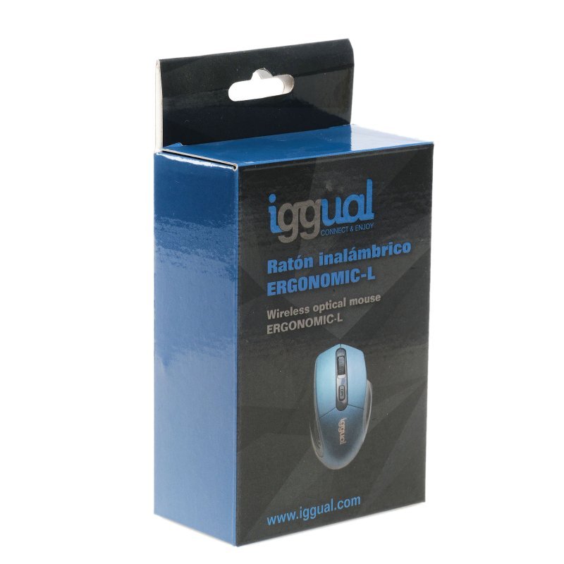 iggual Ratón inalámbrico ERGONOMIC-L-1600DPI azul - Imagen 4