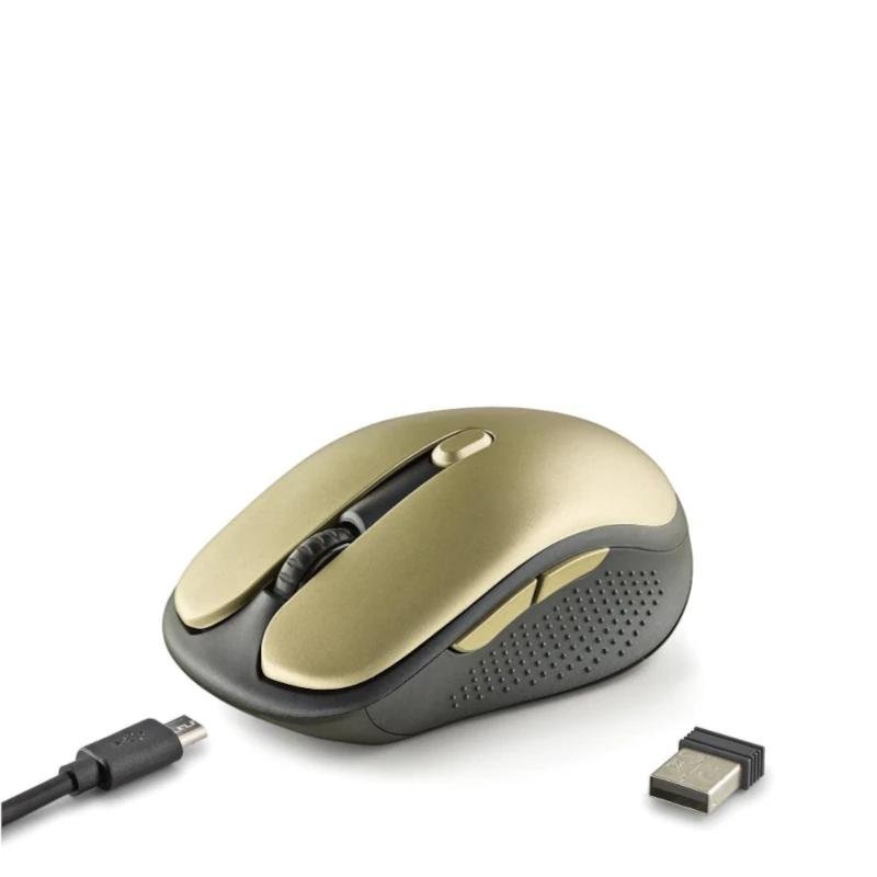NGS Raton Inalambrico Recargable Silencioso Dorado - Imagen 2