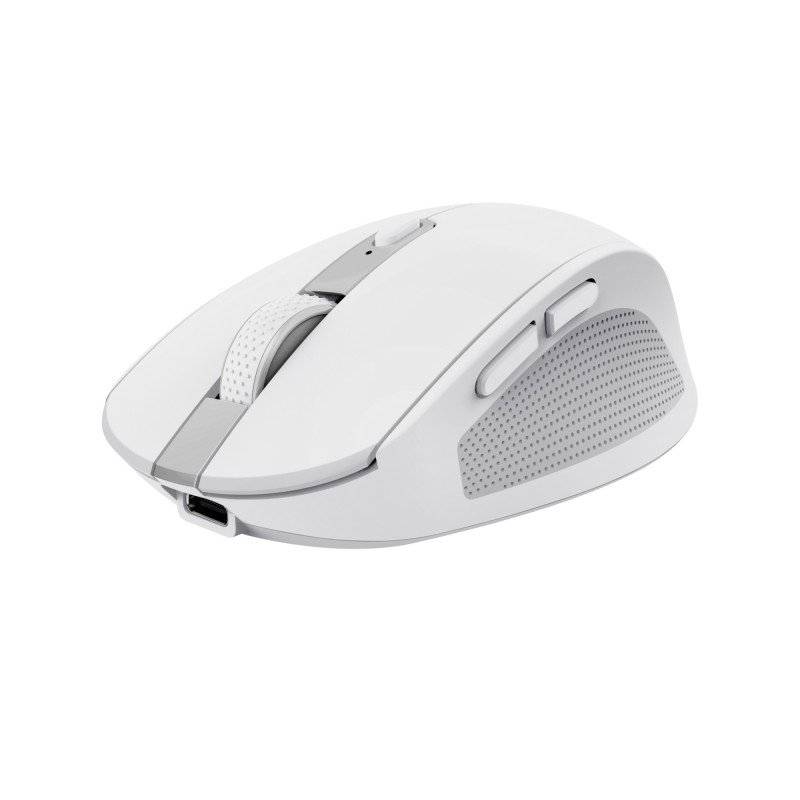 MOUSE TRUST WIRELESS Y BLUETOOTH OZAA 24933 BLANCO RECARGABLE- SENSOR OPTICO - 6 BOTONES - 800/1600/3200DPI - RECEPTOR USB-A/USB-C