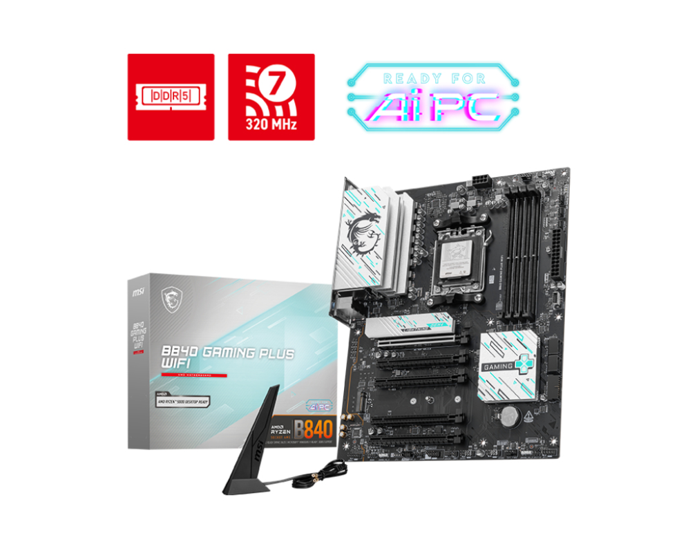 MSI B840 GAMING PLUS WIFI PCI-E 16x Gen4, M.2 Gen4