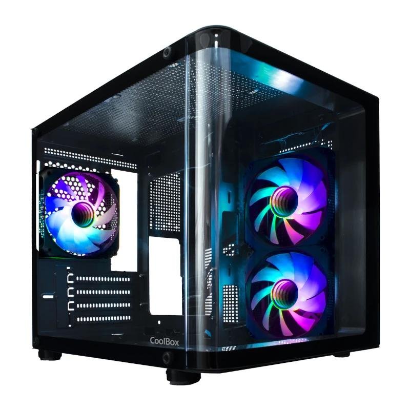 COOLBOX CHASIS MATX GM100 CRISTAL 3XVENT.ARGB - Imagen 2