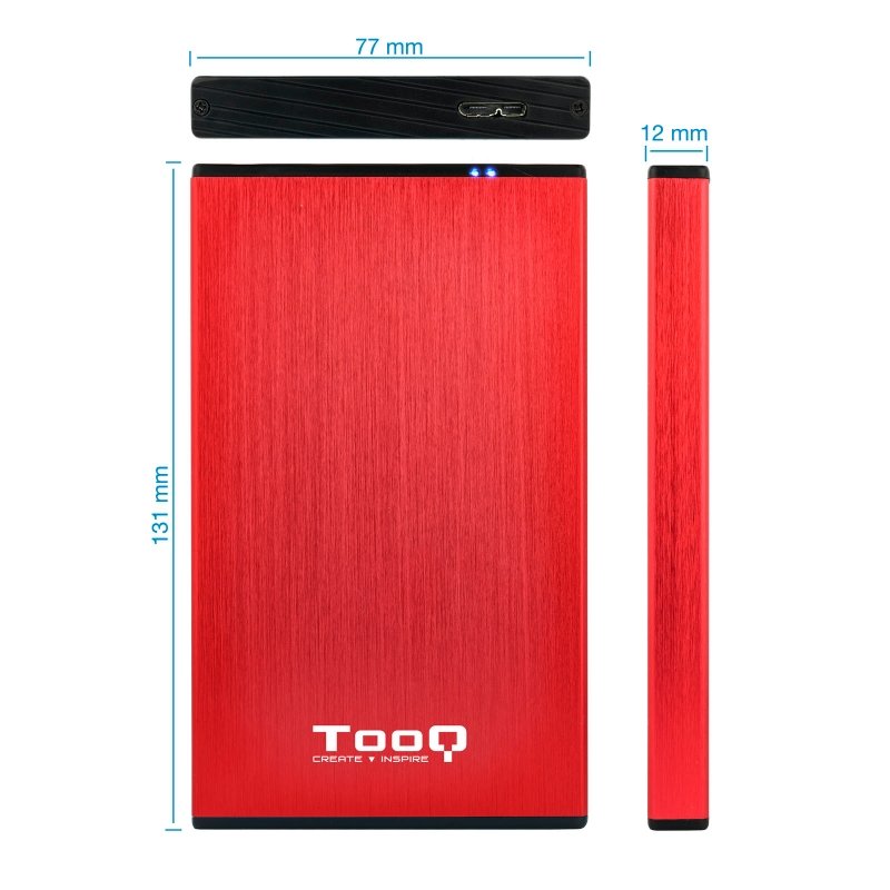 Tooq TQE-2527R Caja HDD 2.5" USB 3.1 Gen1/USB 3.0 - Imagen 3