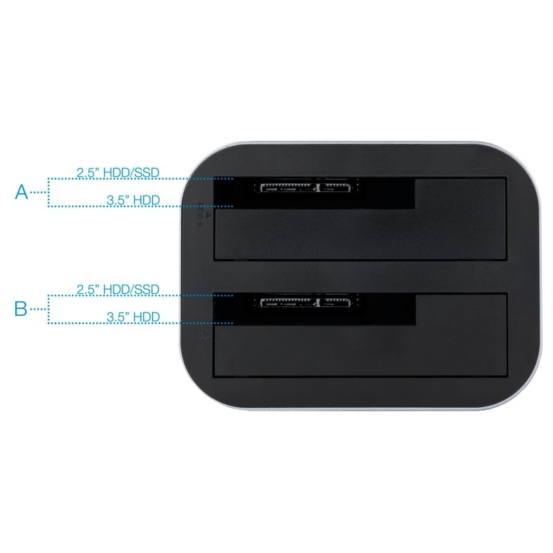 Tooq TQDS-805G Dock Station Doble Bahía HDD Gris - Imagen 4