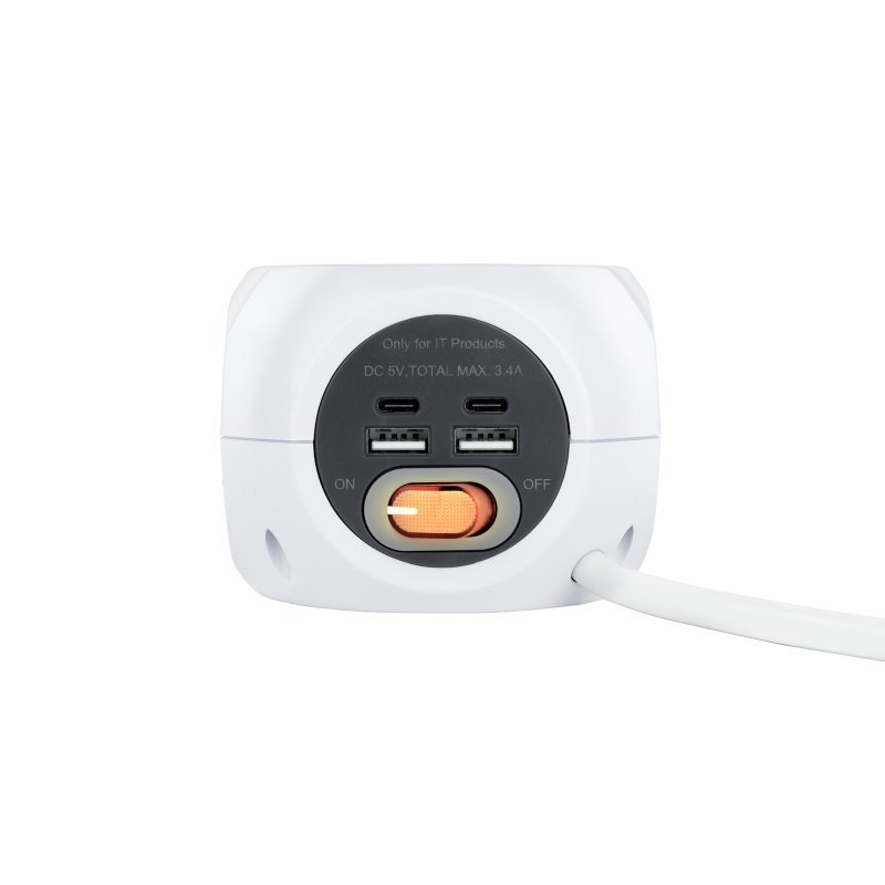 Nanocable Base de enchufes con 4 USB Blanco - Imagen 2