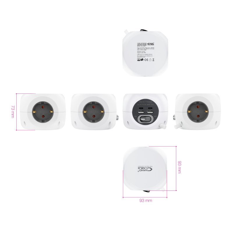 Nanocable Base de enchufes con 4 USB Blanco - Imagen 3