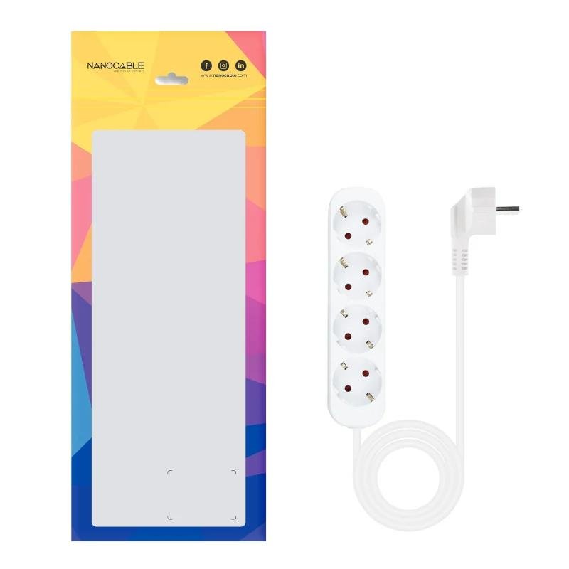 Nanocable Regleta de Enchufes 4 Tomas 1.4 m Blanco - Imagen 3