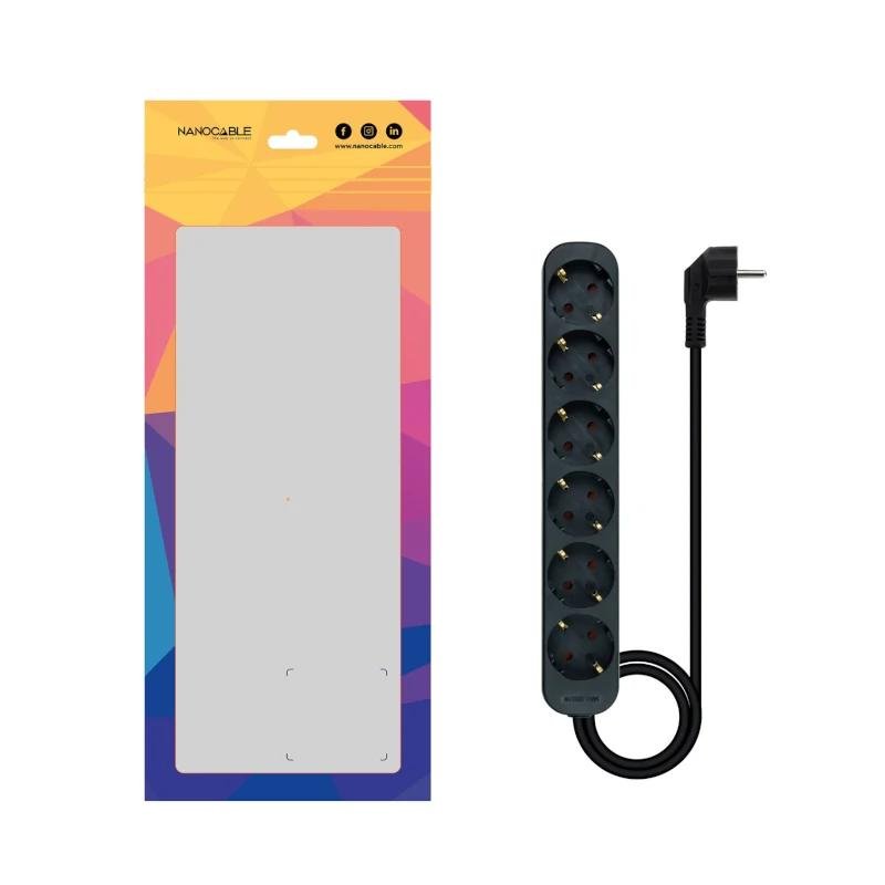 Nanocable Regleta de Enchufes 6 Tomas 1.4 m Negro - Imagen 3