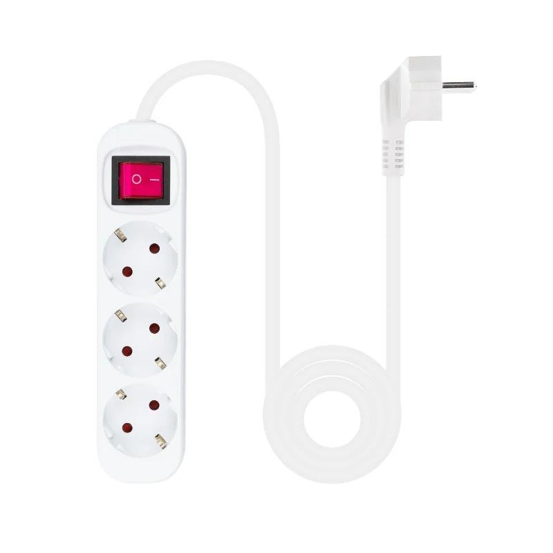 Nanocable Regleta 3 Tomas Interruptor Blanco - Imagen 2