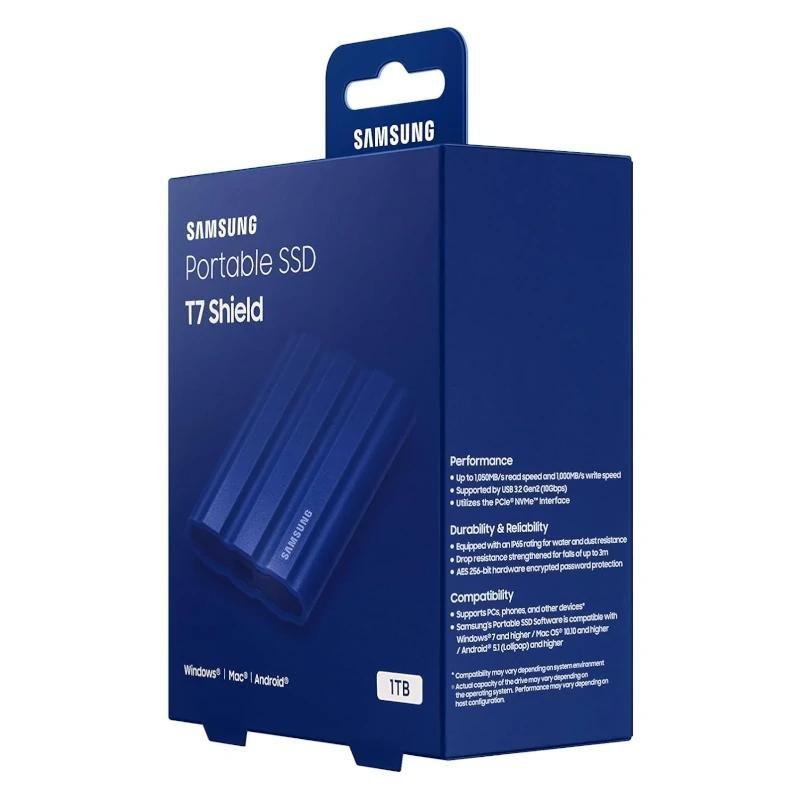 Samsung T7 Shield SSD Externo 1TB NVMe USB3.2 Azul - Imagen 3