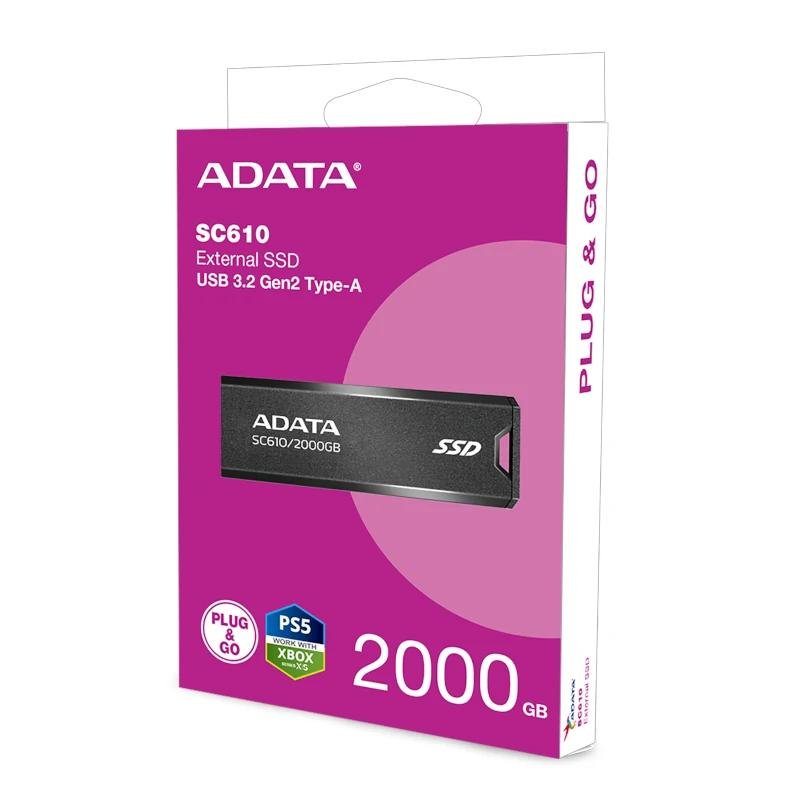 ADATA SC610 SSD Externo 2TB USB 3.2 Gen2 Negro - Imagen 4