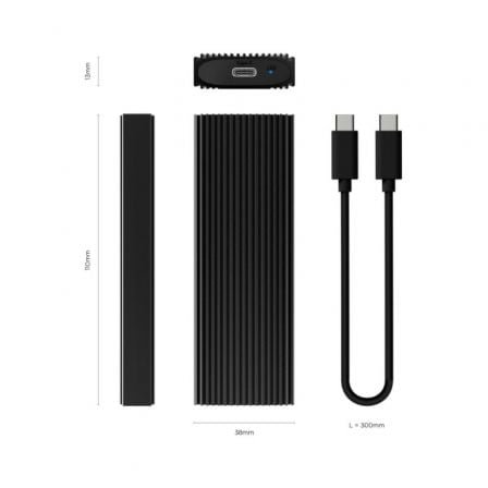 Caja Externa para Disco SSD M.2 NVMe Aisens ASM2-022B/ USB 3.2/ Sin tornillos - Imagen 3