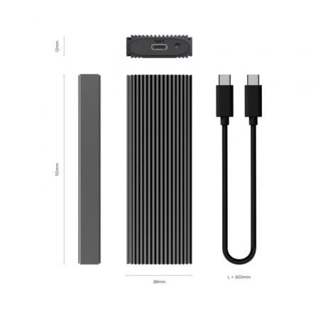Caja Externa para Disco SSD M.2 NVMe Aisens ASM2-023GR/ USB 3.2/ Sin tornillos - Imagen 3