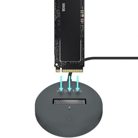 Dock USB Tipo-C para SSD M2 SATA/NVMe Aisens ASUC-M2D014-GR/ Gris - Imagen 4