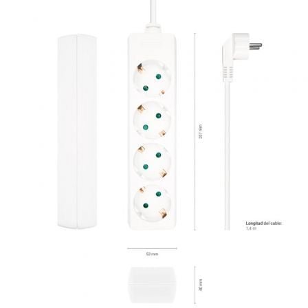 Regleta Aisens A154-0533/ 4 Tomas de Corriente/ Cable 1.4m/ Blanco - Imagen 3