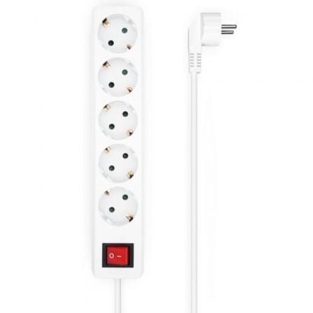 Regleta con Interruptor Aisens A154-0651/ 5 Tomas de Corriente/ Cable 1.4m/ Blanco - Imagen 3