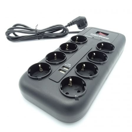 Regleta con Interruptor Cyberpower P0820SUD0-DE/ 8 Tomas de corriente/ 2 USB/ Cable 1.8m/ Negra - Imagen 3