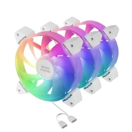 Pack 3 Ventiladores Mars Gaming MF-3A/ 12cm/ ARGB/ Blanco - Imagen 4