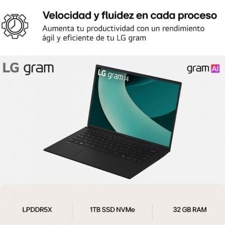 LG 14ZD90T-G.AX88B Ultra7-255H 32GB 1TB DOS 14" - Imagen 2