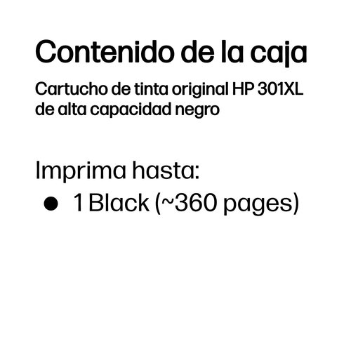 Tinta HP CH563EE Nº 301XL Negro 480 PAG. - Imagen 4